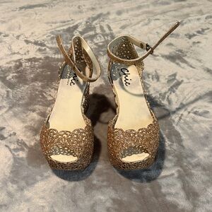 Glittering Gold Jelly wedges